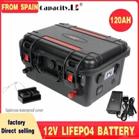 Batterie Lifepo4 12V100Ah 120Ah, batteries rechargeables 4S1P avec BMS, pour l'extérieur, pour camping-car, bateau, pêche, recharge solaire 2