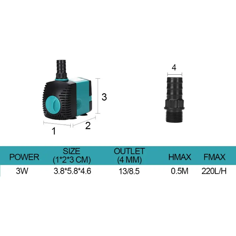 3W Submersible Water Fountain Pump Filter For Fish Pond Aquarium Tank water pump aquarium water pump fish tank pump
