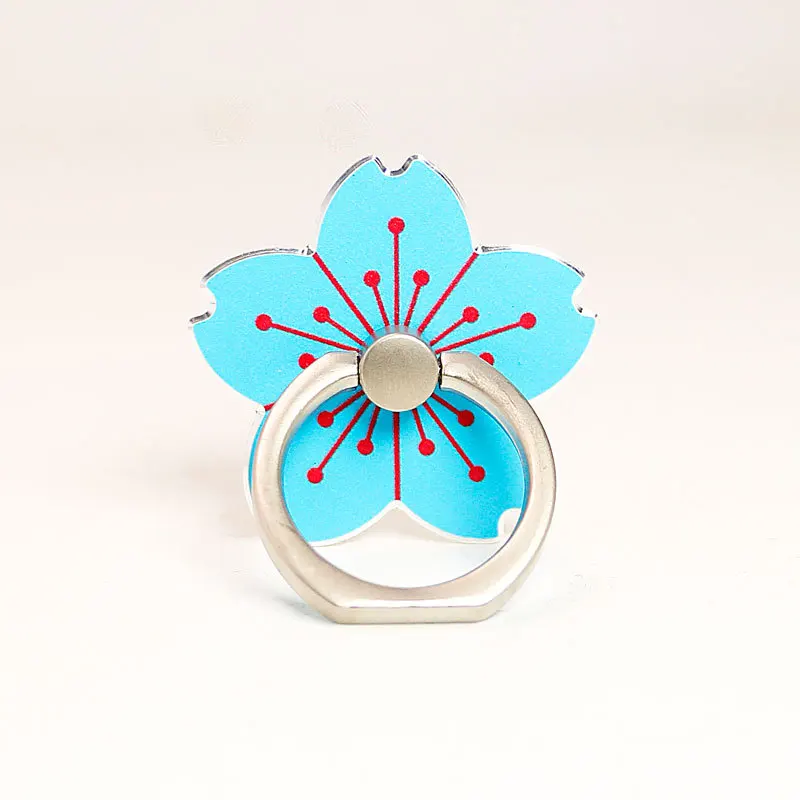Staffa di supporto per telefono cellulare da tavolo con supporto per anello per telefono in metallo con fiore di ciliegio in lega di supporto per telefono cellulare rotante alla moda - immagine 3