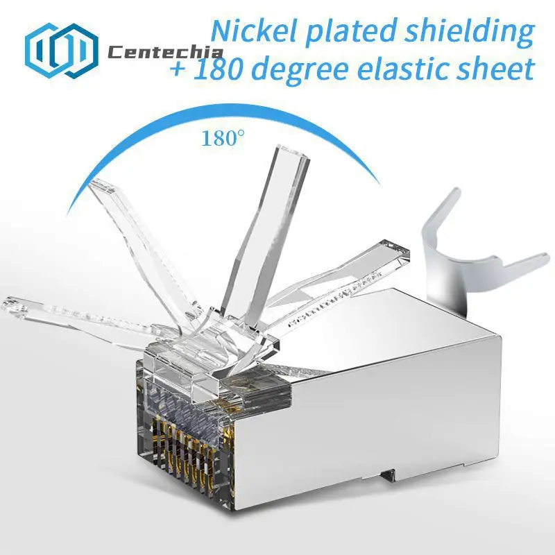 

Соединитель RJ45 Cat7 8P8C UTP/FTP позолоченный Модульный сетевой разъем Ethernet кабели Кристальные разъемы