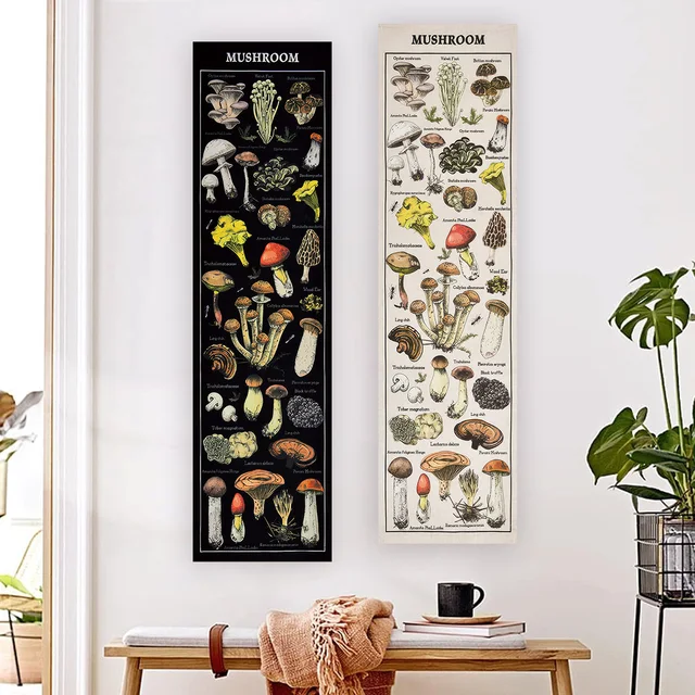 Tableau floral et végétal Tapisserie verticale, Pièces plus lentes, Mur de référence, Art botanique llustratif, Fleurs, Décoration d'intérieur 2