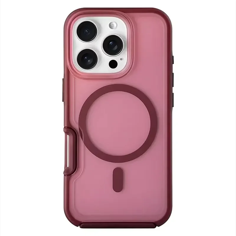 Fluorescent Candy Color Magnetic Matte Phone Case with Wireless Charging Protection