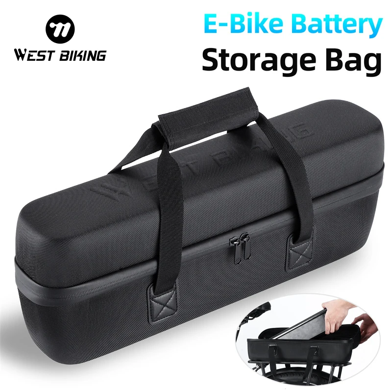 

WEST BIKING E-Bike Waterproof Battery Storage Bag Electric Bicycle Battery Case Ebike Accessories Large Capacity Travel Suitcase