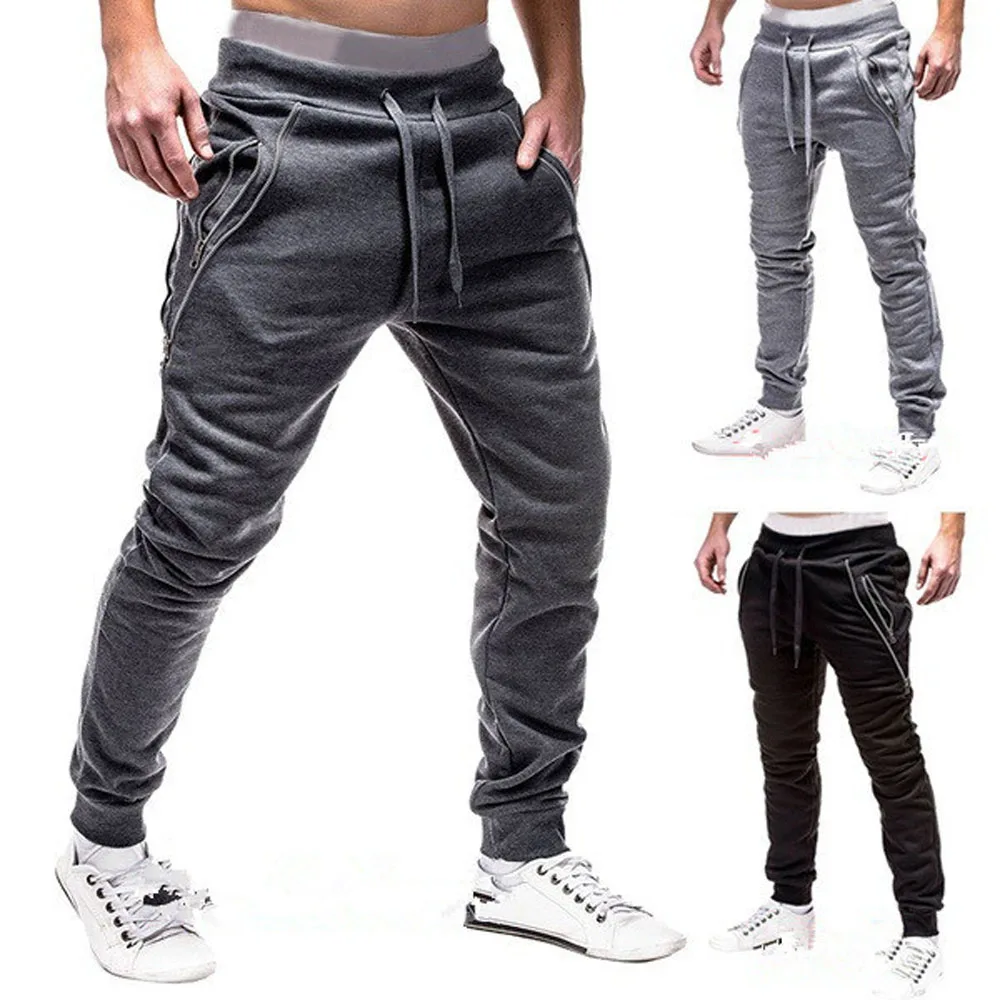 Men Autumn Sporty Harem Pants Elastic Waist