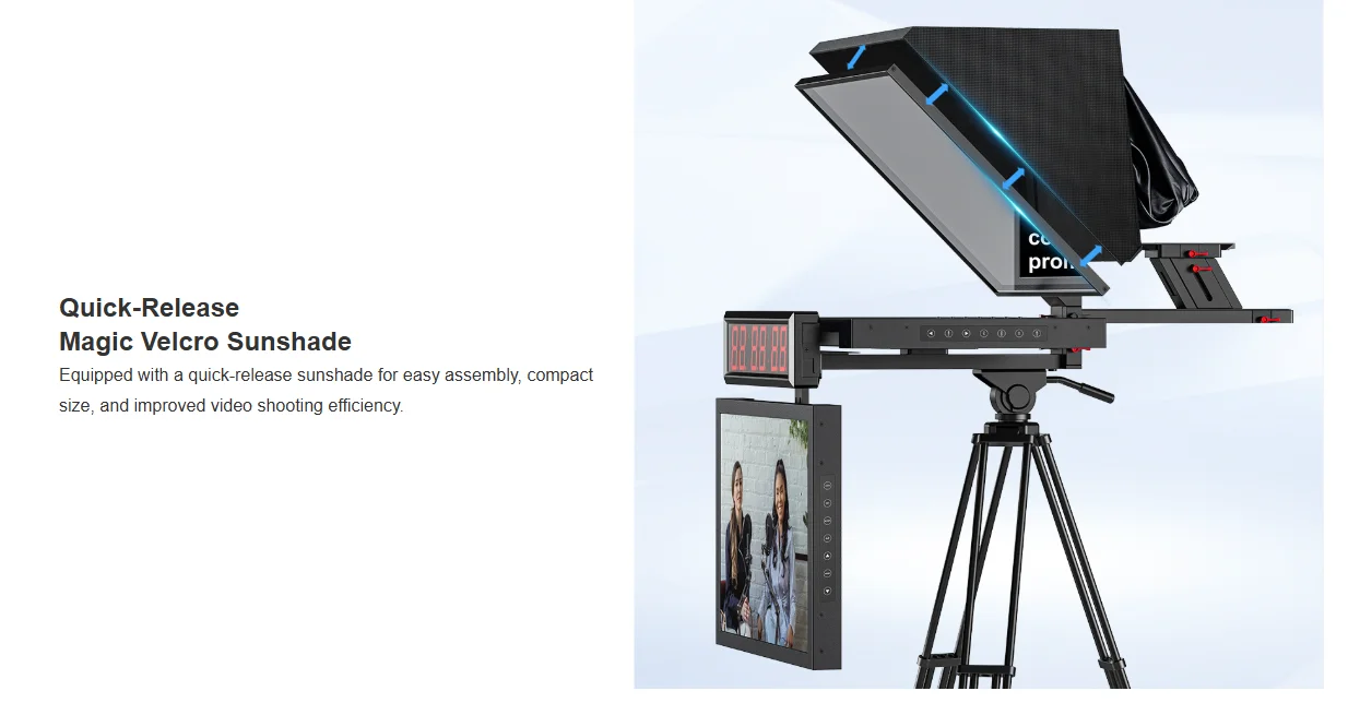DT20-M Dual-Screen HDMI-compatible/3G-SDI High-Bright Teleprompter (20")
