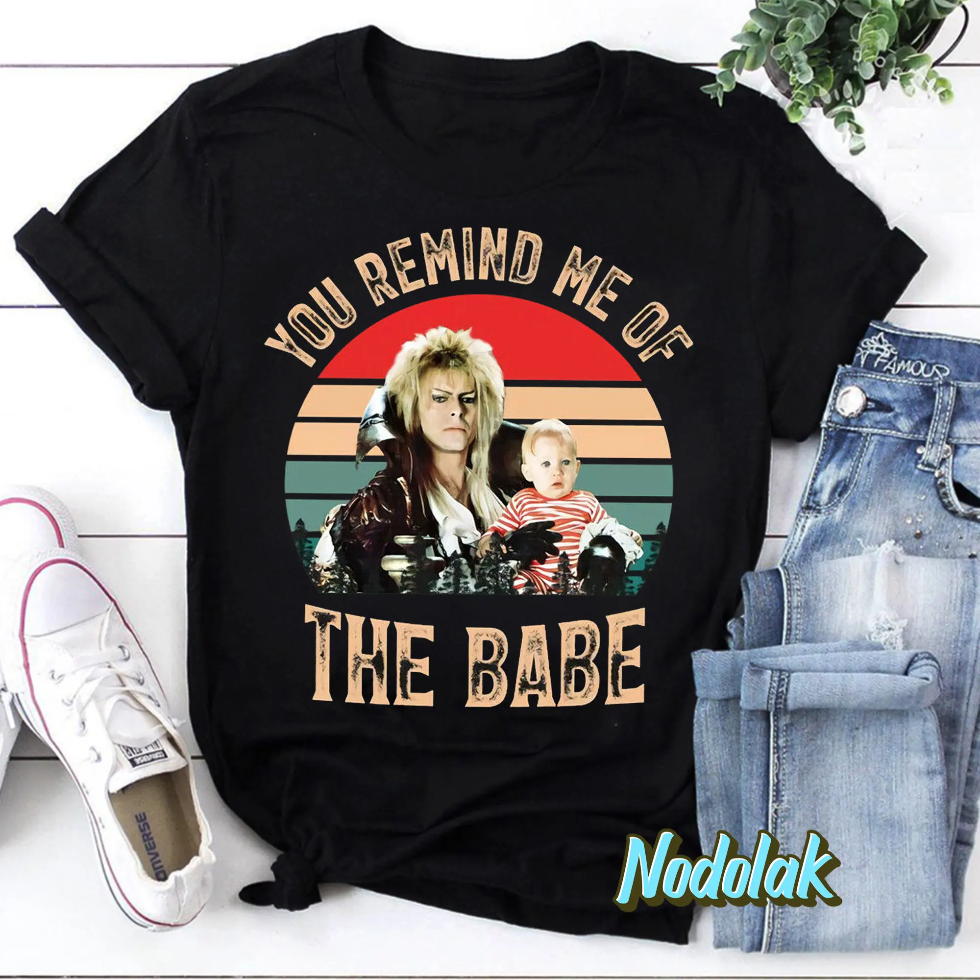 Labyrinth erinnert mich vom Kultfilm „Baby“, 80er-Jahre-Fantasie-Retro-T-Shirts, Labyrinth-T-Shirts, David Bowie-T-Shirts, Horrorfilm-T-Shirts