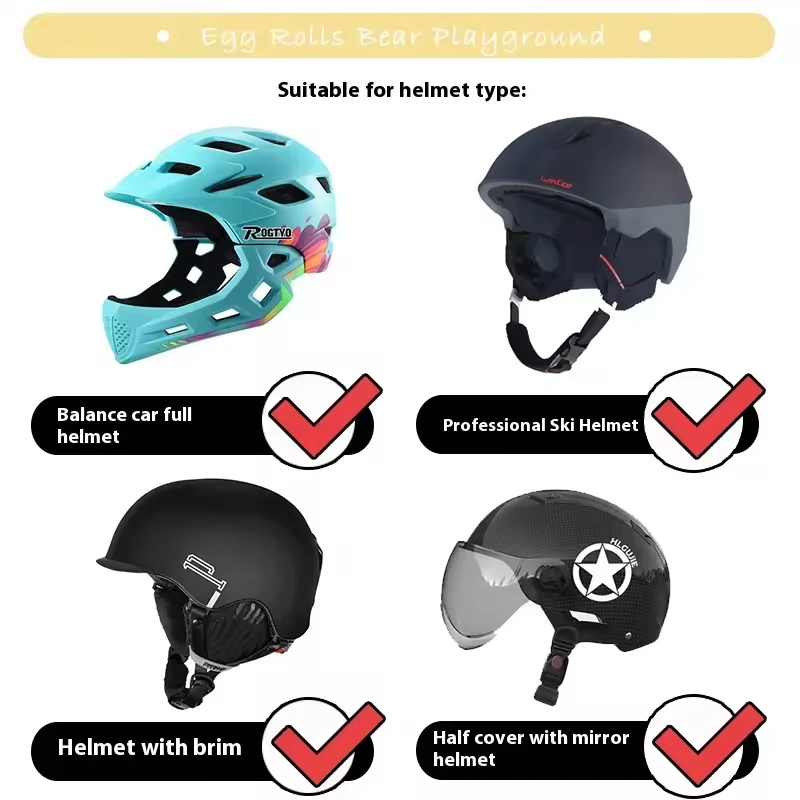 Cute Ski Helmet Cover Cap Skiing Helmets Decorations Knit Cover Hat for Bicycle Ski Paraglider Sports for Kids & Adults