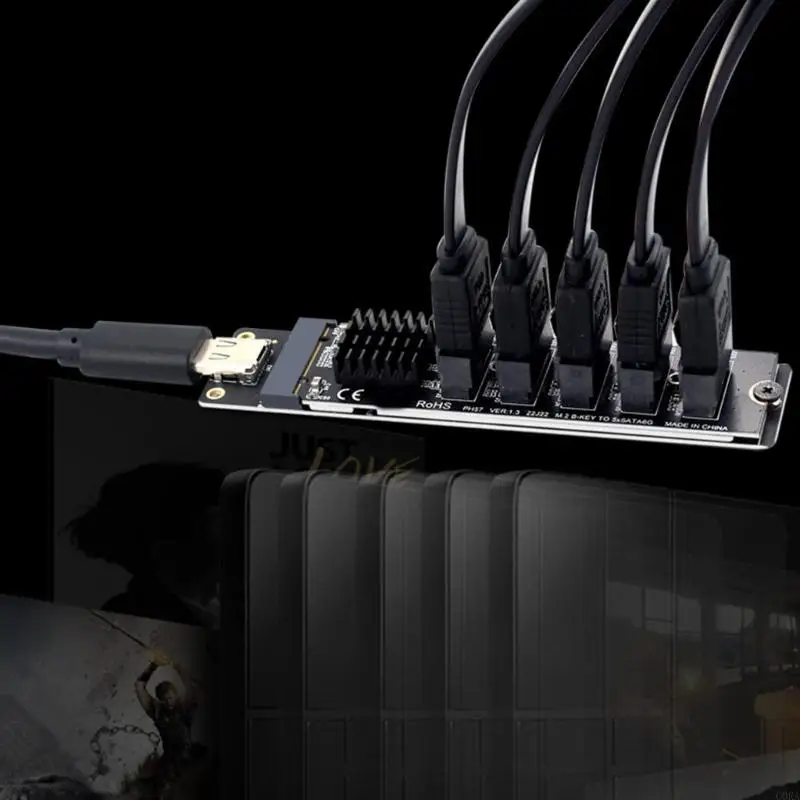 CORA 플러그 플레이 5 포트 SATA3 확장 카드 JMS580 칩셋 광범위한 시스템 호환성