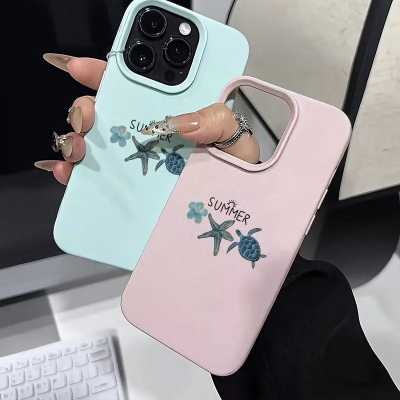 Floral Starfish & Sea Turtle Soft Phone Case Cover