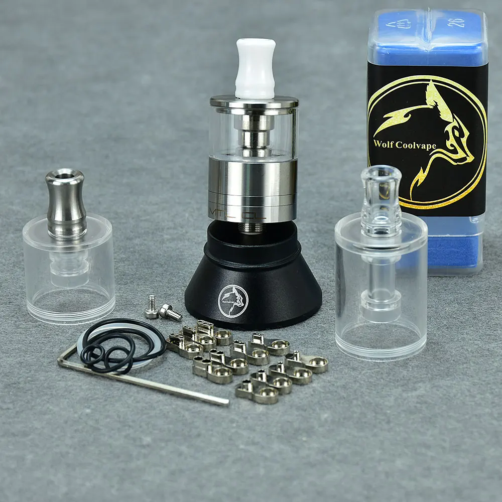 

wolfcoolvape Dvarw MTL CL rta tank vape mtl rta bellcap 22mm tank vape mtl 316ss vape single coils AFC