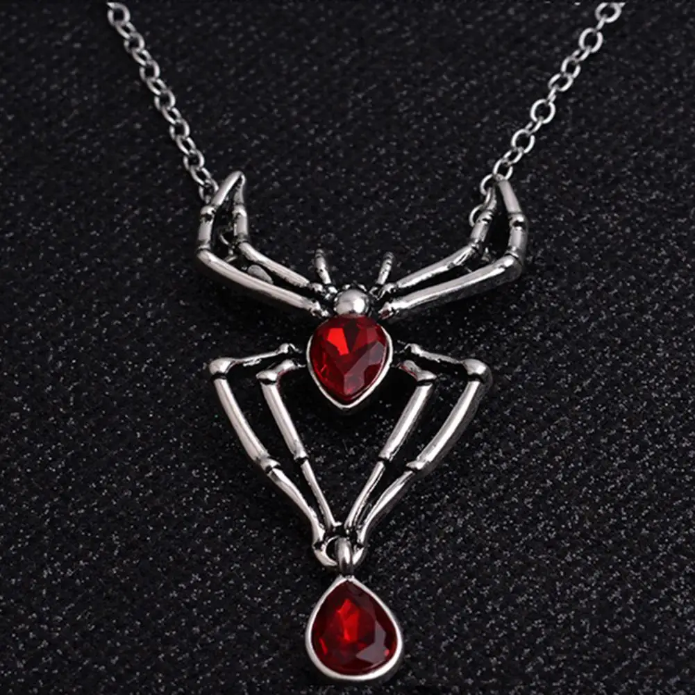 Rainbow Skull Spider Necklace main image 1