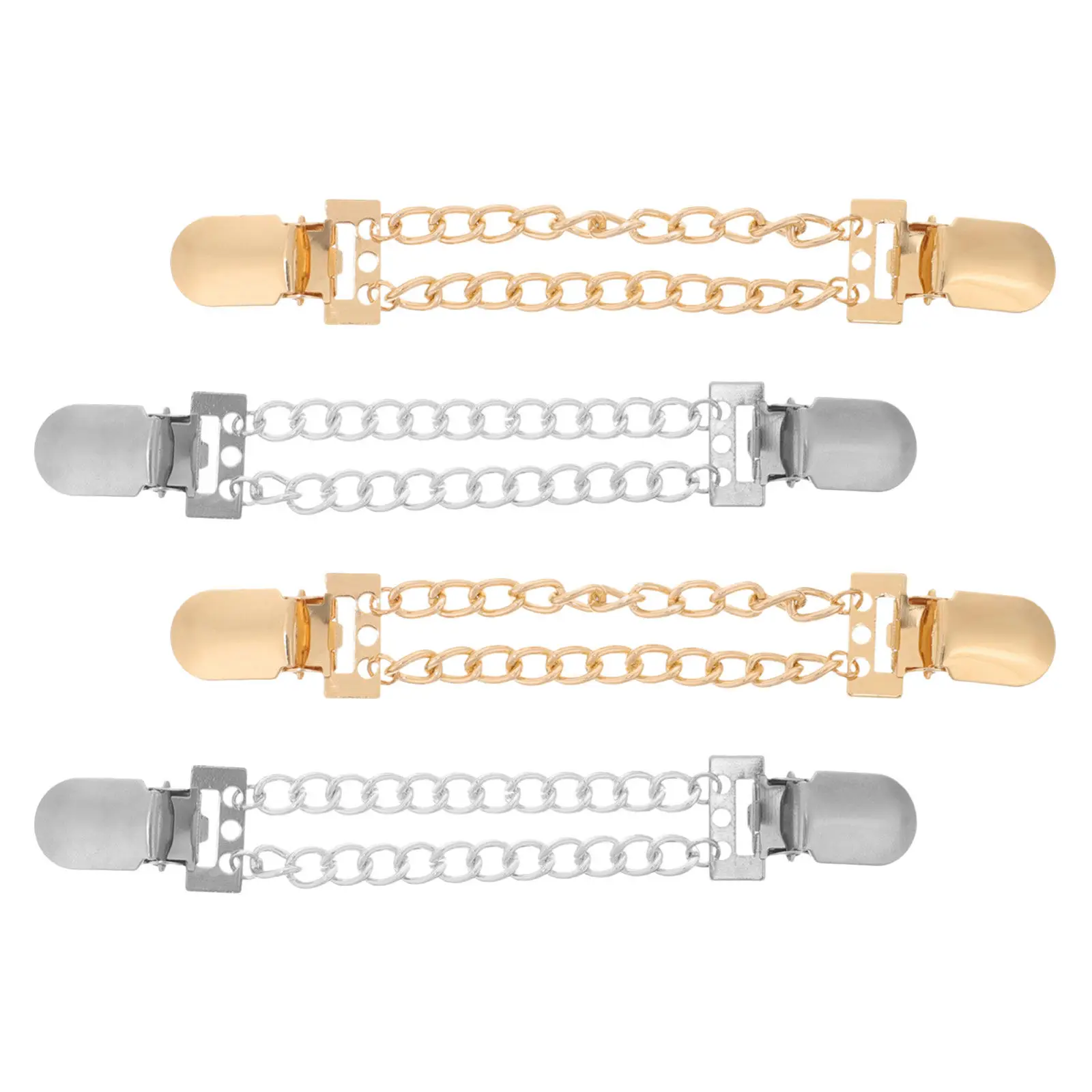 4개 금속 가디건 클립 스웨터 숄 체인 클래스프 여성용 드레스 허리 클립 빈티지 스웨터 클래스프 셔츠 칼라 브로치