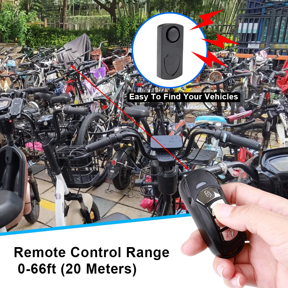 Wireless Bicycle Vibration Alarm Remote Control Waterproof Electric Motorcycle Scooter Bike Security Protection Anti Theft Alarm