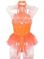 Mesh Hohl BH Leder Offener Anal Reißverschluss Cortch Heiße Frauen Sexy Dessous Erotische Durchsichtige Unterwäsche Exotische Teddies Kostüme 5