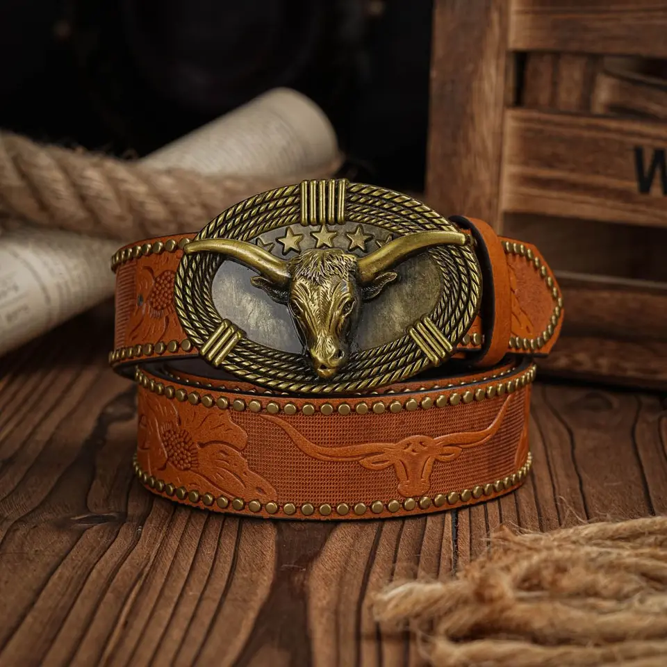 UNCLE FU 英国製HAND MADE Vintage Belt 【新品】 Aztec Cross Stitch Belt with Antique Nickel Buckle - w.kleinberg