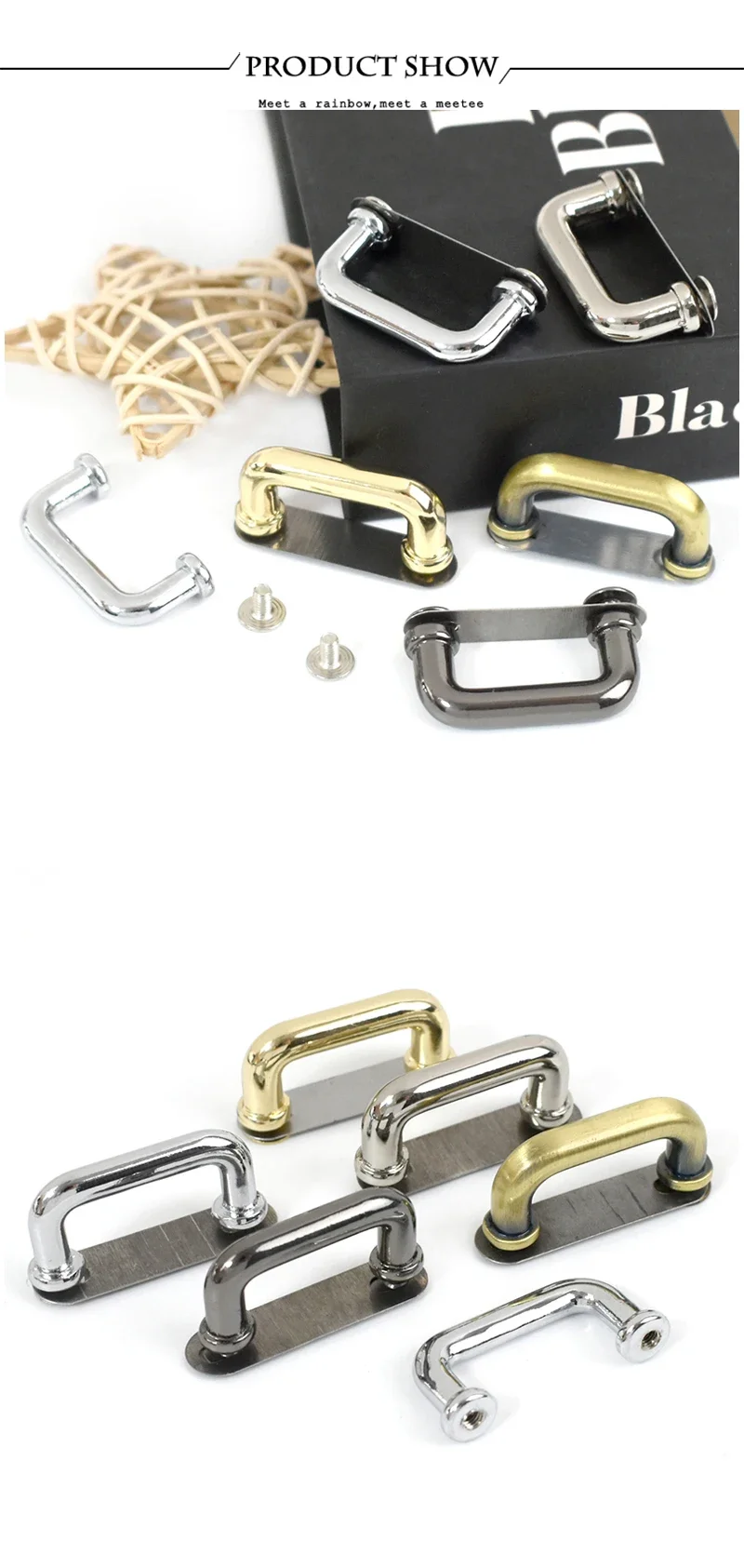 5/10/20Pcs 21mm Metal D-ring Buckles Arch Bridge with Screws Clasp Bag Handle Strap Connector Buckle Hardware Accessories