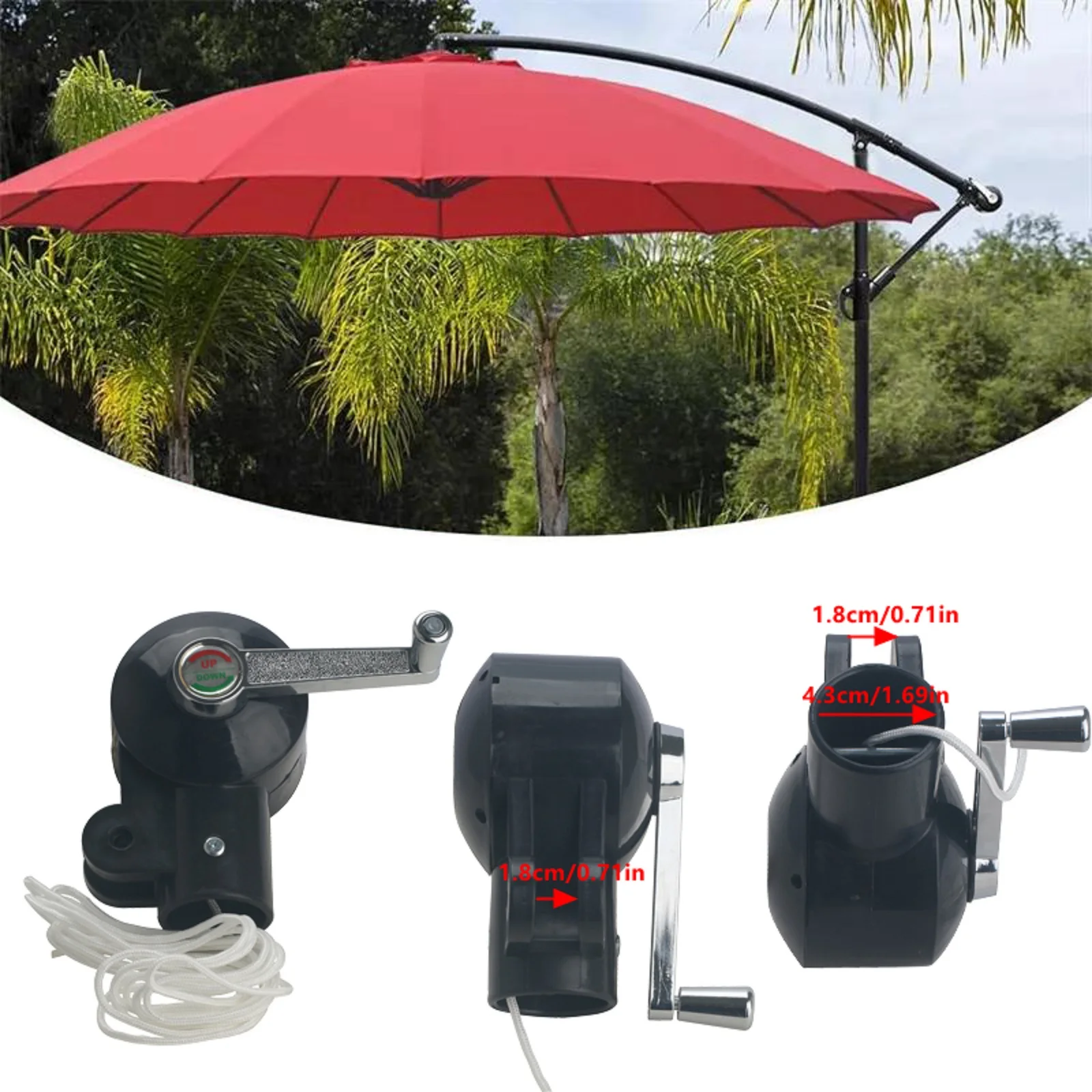 Patio Umbrella Crank Handle Garden Sunshade Outdoor Beach Parasol Spare Parts Reliable Backup and Replacement