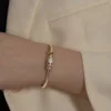 French High Sense Cylindrical Transfer Girlfriends Cuff Bracelet Gothic Girls Fashion Jewelry Party Luxury Accessories For Woman 2