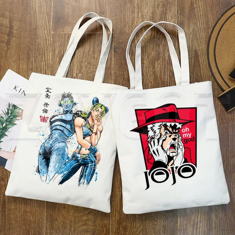 Jojo Bizarre Adventure Stone Ocean Steel Ball Run Jojo Lion Cartoon Print Shopping Bags Girls Fashion Casual Pacakge Hand Bag