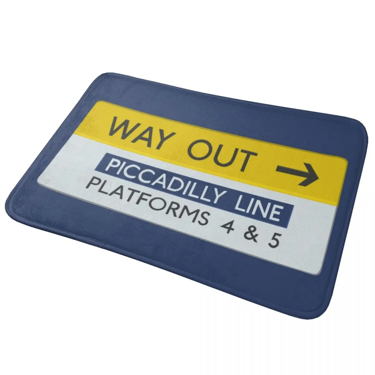 

London Underground Way Out Sign Doormat Non-slip Super Absorbent Bathroom Floor Mats Home Entrance Rugs Carpet Hallway Footpad