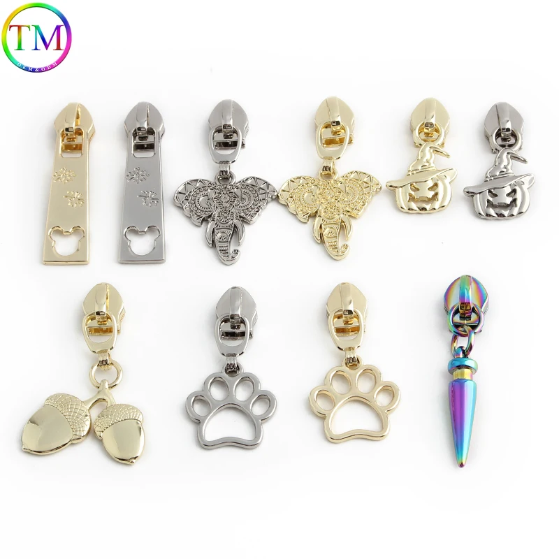 Zippers Puller 5# Nylon Zipper Pulls Charm Zips Repair Zipper Pull Replacement Slider For Purse Garment Sewing Accessories Bag