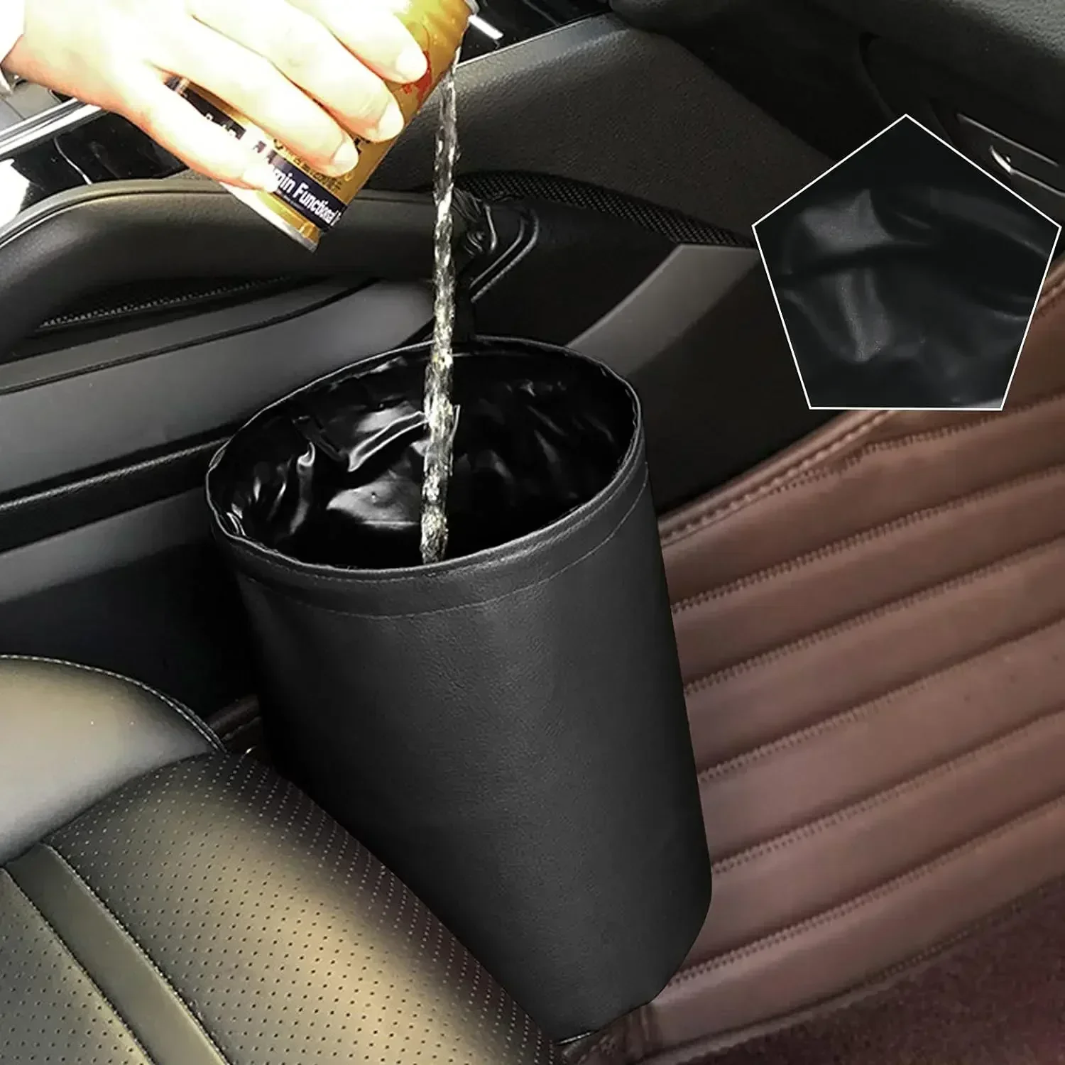 Double Layer Foldable Waterproof Trash Can for Car-Leak-Proof Organizer Folding Garbage Can Multifunctional Trash Bin car trash can