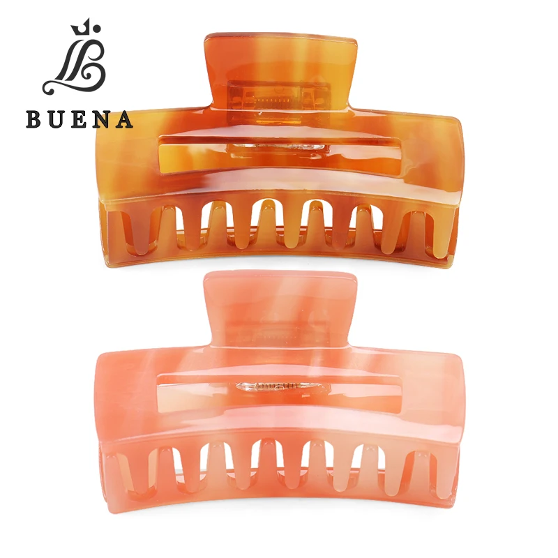 

Summer Hot Selling Rectangle Women Hair Claw 7.5cm Clear Acetate Hair Claw Clips Strong Hold Hair Accessories