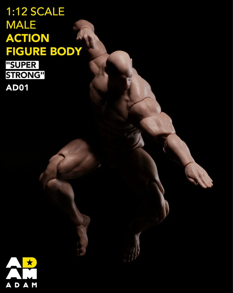 Muff Toys Adam 1/12 Male Strong Muscle Joint Body Ad01 6'' Super