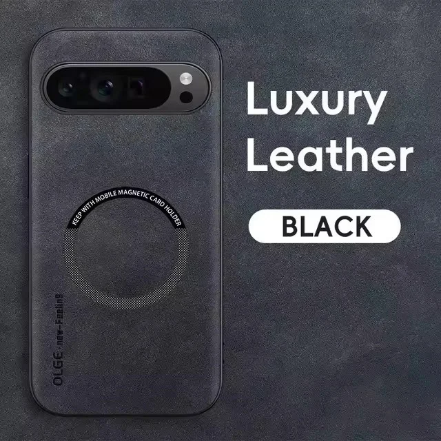 Magnetic Leather Shockproof Phone Case with MagSafe Functionality