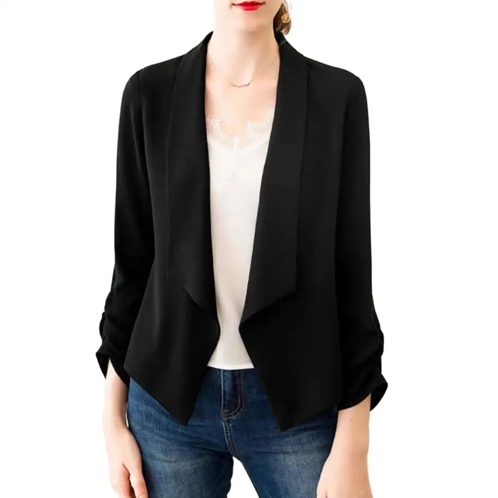 

Women Cardigan Chic Women's Cardigan Elegant Lapel Style Soft Breathable for Formal Business Commute Soft Cardigan