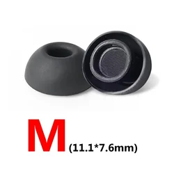 Premium Silicone Ear Tips - Enhanced Comfort and Fit, XS/S/M/L, White for 1 Pair (Black M)
