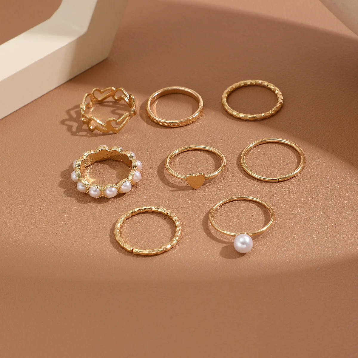 

New Simple Temperament Women's Ring Suit Geometric Butterfly Match Sets Little Finger Ring