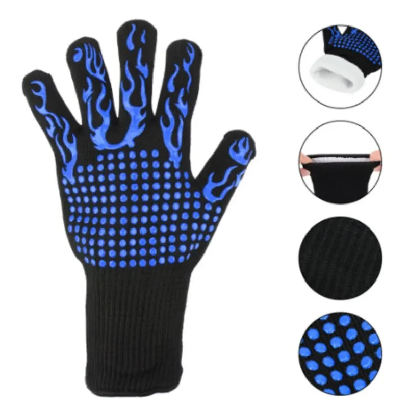 Heat Resistant Oven Gloves-Cut Resistant, Non-Slip Silicone BBQ Gloves for Kitchen, Grill, Camping, and Cookware For Silicone Oven Mitts Kitchen Gloves Silicone Oven Gloves 1pc