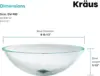 KRAUS Round Crystal Clear Glass Vessel Bathroom Sink, 16 1/2 inch GV-100 6
