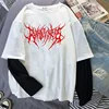 Fashion Punk Dark Style Printed Round Neck T-shirt Y2K Sport Harajuku Thin Women's Top Long Sleeves T Shirt Outdoor Loose Shirt 4