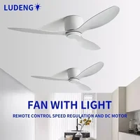 Low Floor Living Room with Lights and Remote Control Ceiling Fan, High Wind Power, Indoor Bedroom, Living Room, Dining Room 1