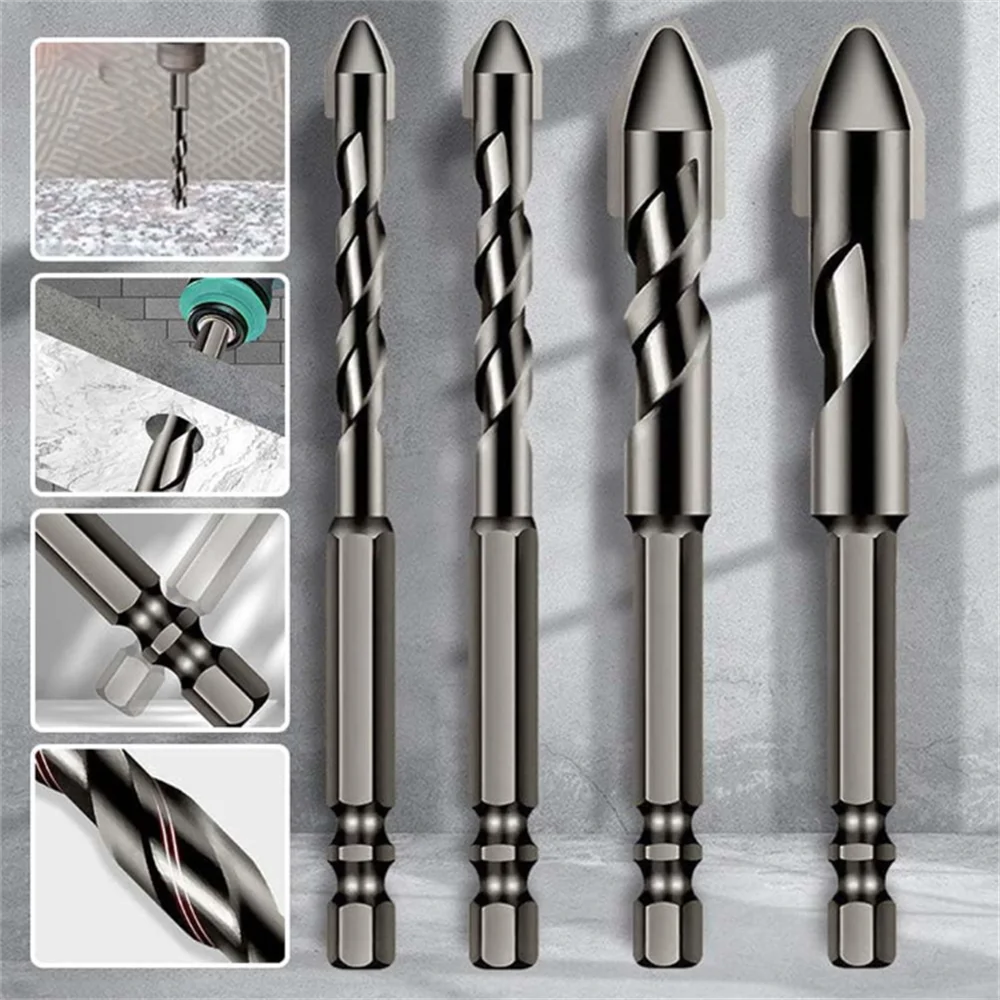 6-8-10-12MM-Triangle-Tile-Drill-Bit-Glass-Cement-Metal-Wood-Plastic ...