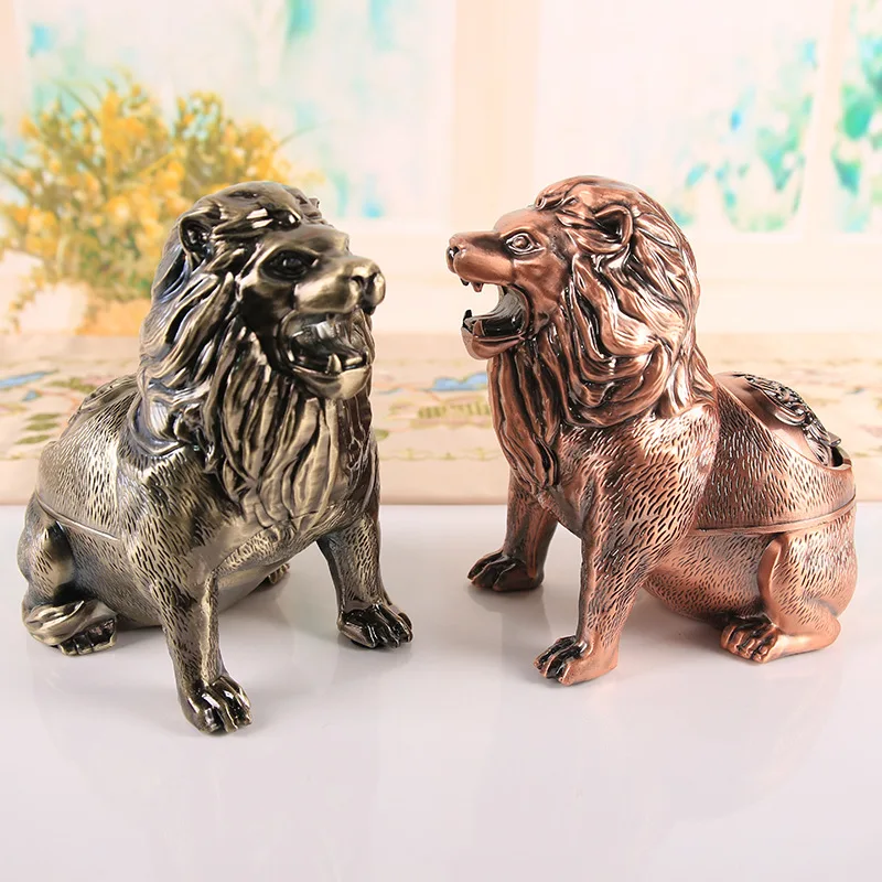 3D Lion Ashtray Creative Anti Fly Ash Household Large Capacity Animal Ashtray Home Decoration