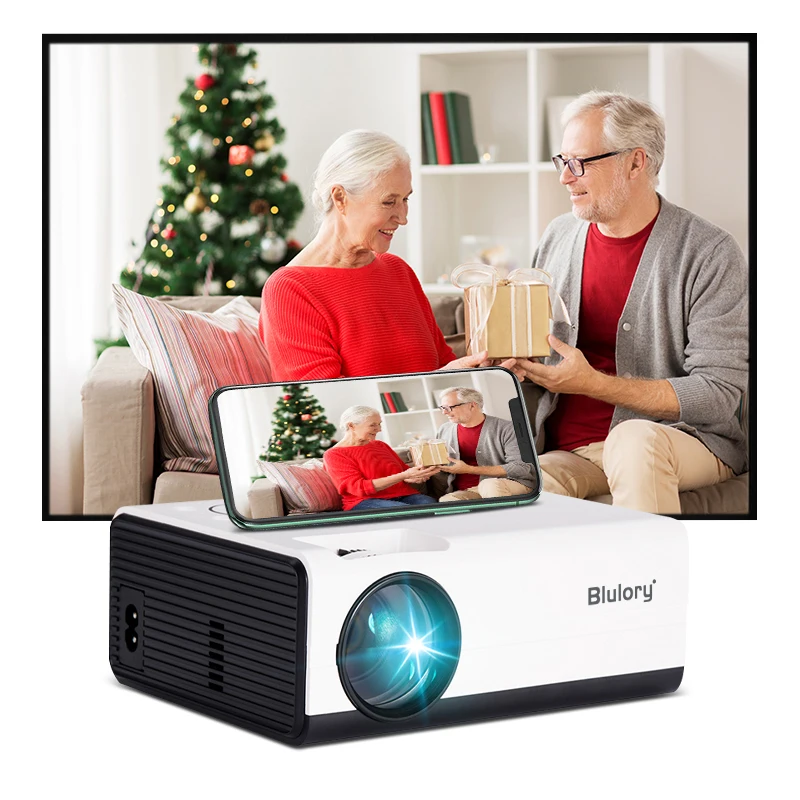 Blulory Portable T1 HD Home Theater Projector 1080P Android 9.0 1GB 8G