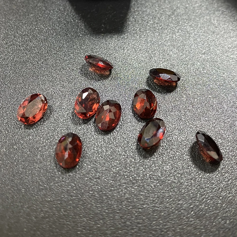 Natural Stone Oval Cut 7X5mm 0.85Ct Loose Gemstone Garnet for Ring Earring Jewelry Making Accessories