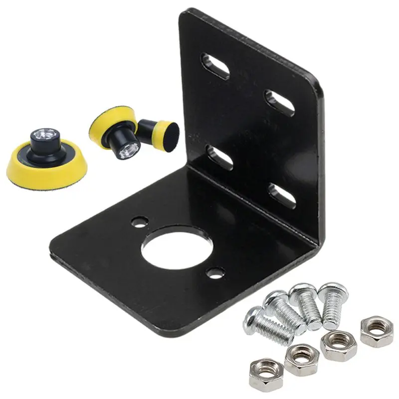 

1pcs 775 Motor Base Electroplating Fixed Mounting Base Support Bracket & 3Pcs M10 Air Angle Grinder Polish Pad Kit