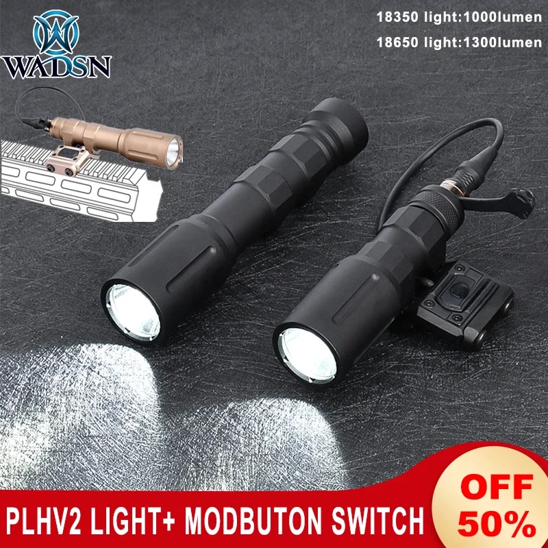 

WADSN PLH V2 Tactical Flashlight Modlight Scout Light ModButton Remote Pressure Switch Fit Picatinny Raill Airsoft Weapon Light