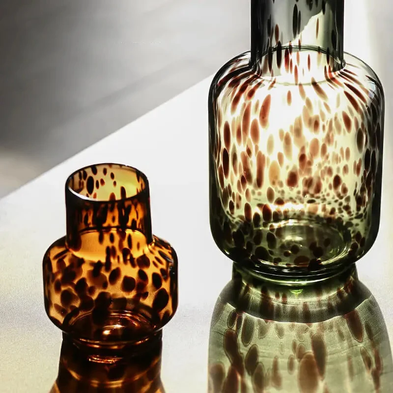 Luxury Leopard Vase Glass Flower Arrangement Ornaments Living Room Decoration of Flower Device in Home Model Room 2