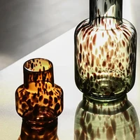 Luxury Leopard Vase Glass Flower Arrangement Ornaments Living Room Decoration of Flower Device in Home Model Room 2