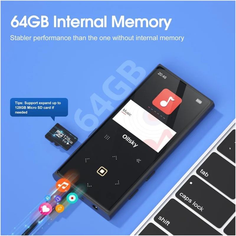 Oilsky MP3プレーヤー 16GB内蔵　 64GBカード付き Amazon.co.jp: MP3プレーヤー Android9.0 4インチ 8コア 80GB