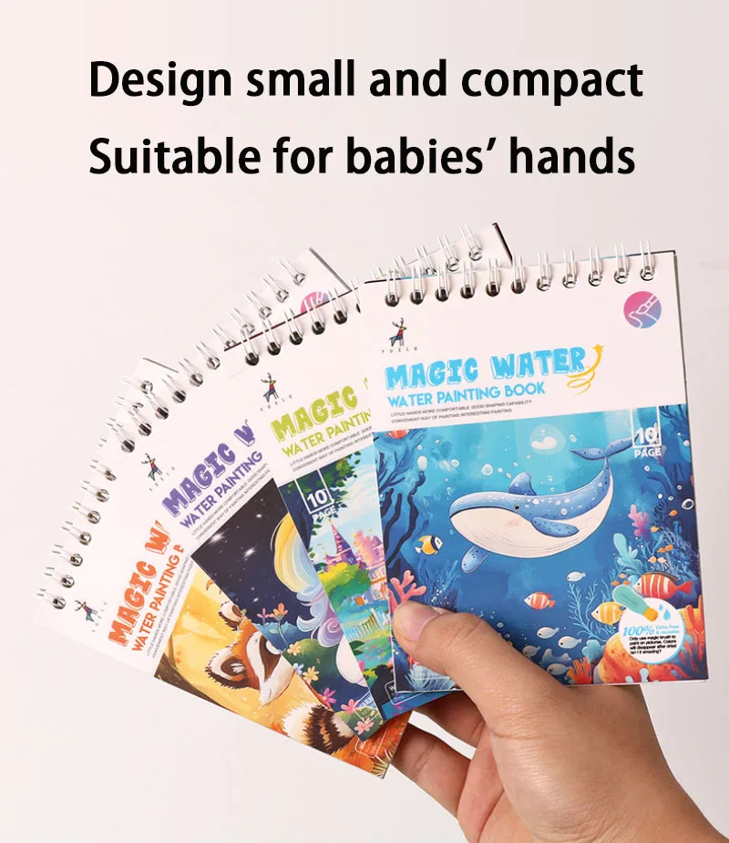 Magic Water Doodle Books Kids Toddlers Drawing Toys Cute Cartoon Unicorn Ocean Forest Animal Reusable Water Painting Cardboard — view 4