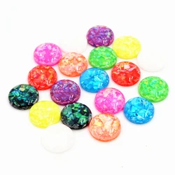 Vibrant Multicolor Flat Back Resin Cabochons with Built - in Foil Accent - 16mm 20pcs