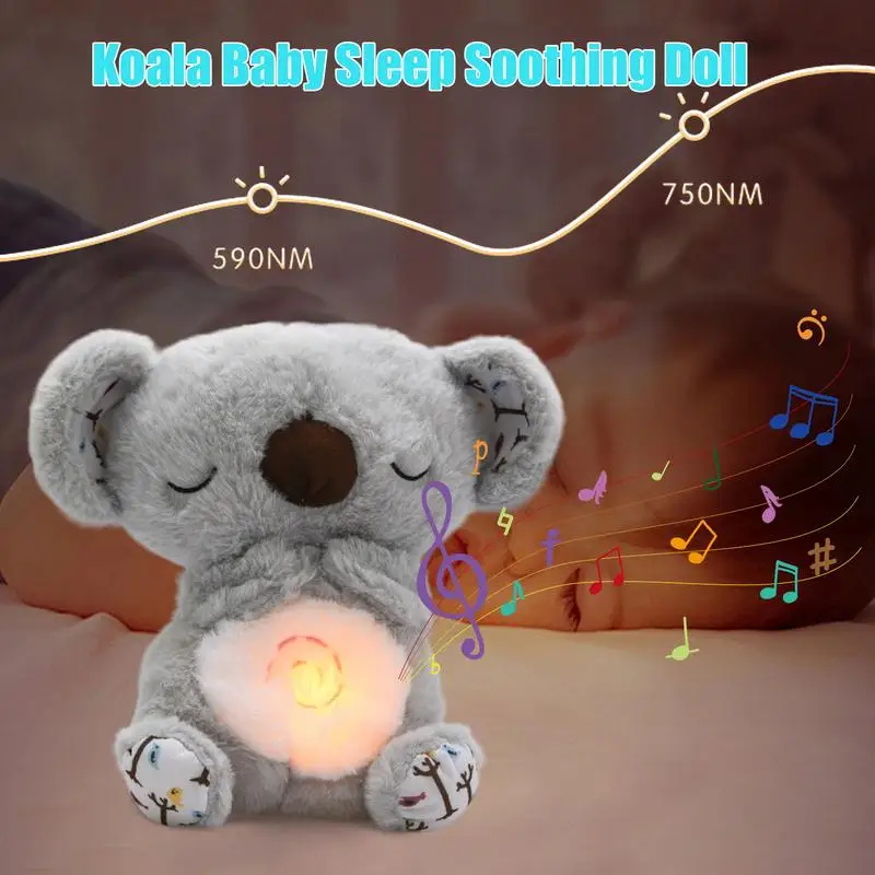 

Adjustable Music Breathing Bear Baby Soothing Plush Doll Toy Baby Kids Soothing Sleeping Companion Sound and Light Baby Toy Gift