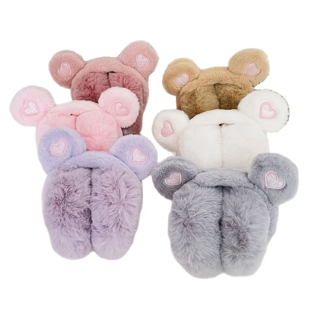 New Winter Children Earmuffs Sequins Love Ears Plush Women Earmuffs Riding Cold Proof Student Antifreeze Girls