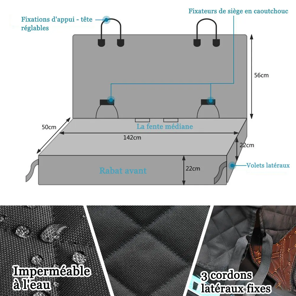 Pokrowiec na siedzenie samochodowe nosidło do przenoszenia zwierząt materac wodoodporny pokrowiec na fotel samochodowy ze środkowym podłokietnik fotela dla psów